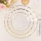 10 Clear 7 in Disposable Plastic Salad Dinner PLATES Gold Scalloped Rim